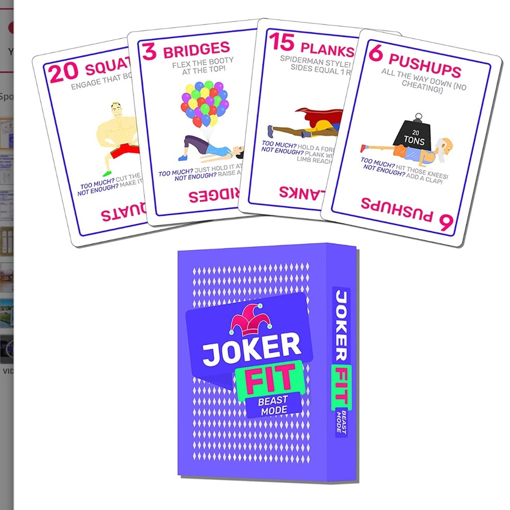 JOKER FIT Beast Mode Exercise Cards Full Body Strength Training Fitness Program